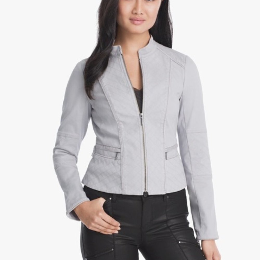 White House Black Market Quilt Stitch Moto Jacket